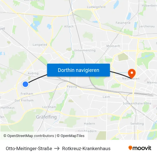 Otto-Meitinger-Straße to Rotkreuz-Krankenhaus map