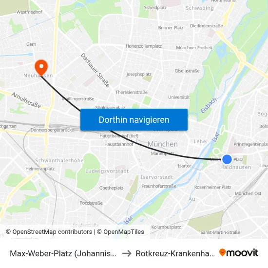 Max-Weber-Platz (Johannispl.) to Rotkreuz-Krankenhaus map