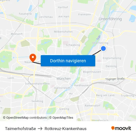 Taimerhofstraße to Rotkreuz-Krankenhaus map