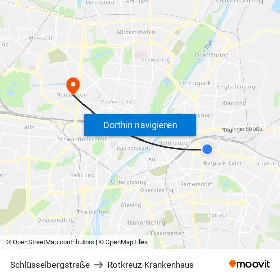 Schlüsselbergstraße to Rotkreuz-Krankenhaus map