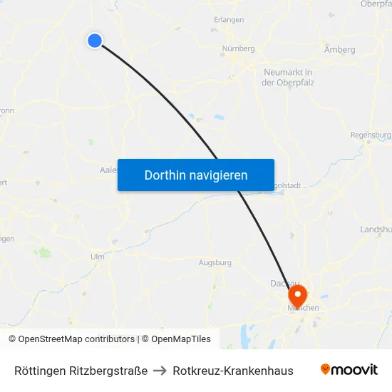 Röttingen Ritzbergstraße to Rotkreuz-Krankenhaus map