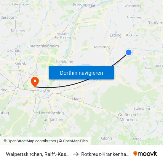 Walpertskirchen, Raiff.-Kasse to Rotkreuz-Krankenhaus map