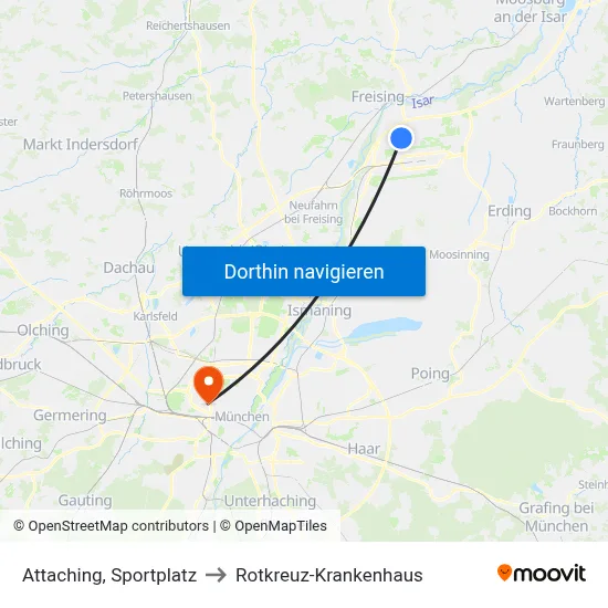 Attaching, Sportplatz to Rotkreuz-Krankenhaus map