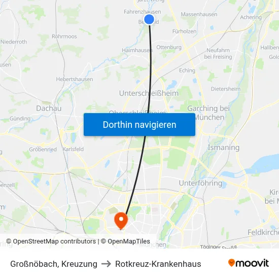 Großnöbach, Kreuzung to Rotkreuz-Krankenhaus map
