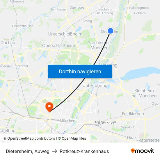 Dietersheim, Auweg to Rotkreuz-Krankenhaus map