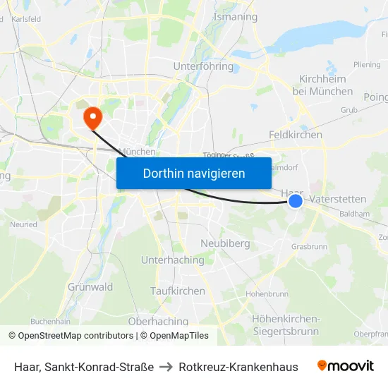 Haar, Sankt-Konrad-Straße to Rotkreuz-Krankenhaus map