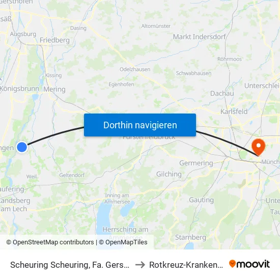Scheuring Scheuring, Fa. Gerstmaier to Rotkreuz-Krankenhaus map