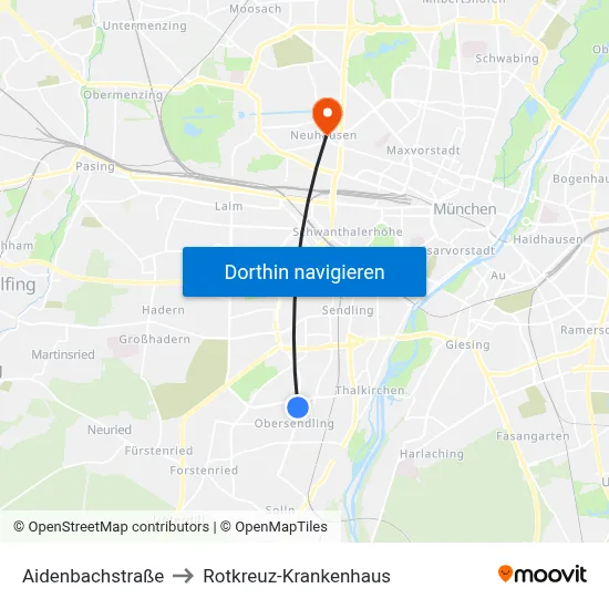 Aidenbachstraße to Rotkreuz-Krankenhaus map