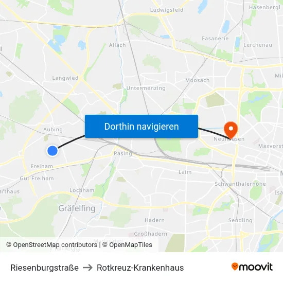Riesenburgstraße to Rotkreuz-Krankenhaus map