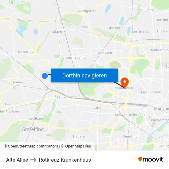Alte Allee to Rotkreuz-Krankenhaus map