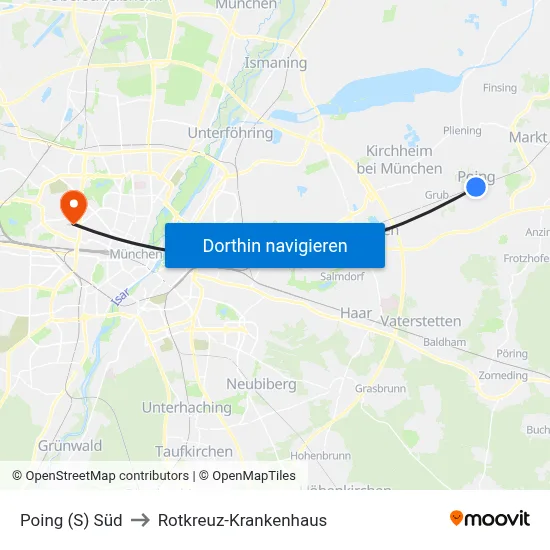 Poing (S) Süd to Rotkreuz-Krankenhaus map