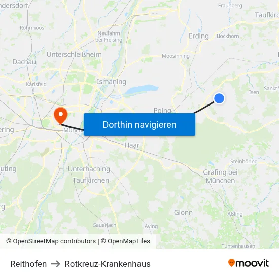 Reithofen to Rotkreuz-Krankenhaus map