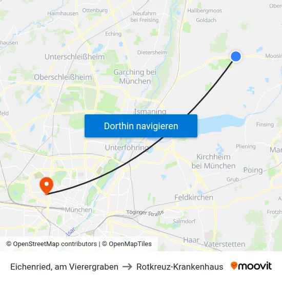 Eichenried, am Vierergraben to Rotkreuz-Krankenhaus map