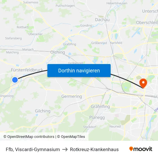 Ffb, Viscardi-Gymnasium to Rotkreuz-Krankenhaus map