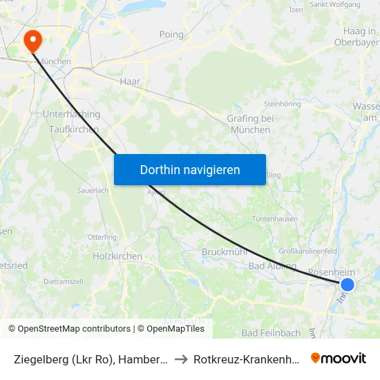 Ziegelberg (Lkr Ro), Hamberger to Rotkreuz-Krankenhaus map