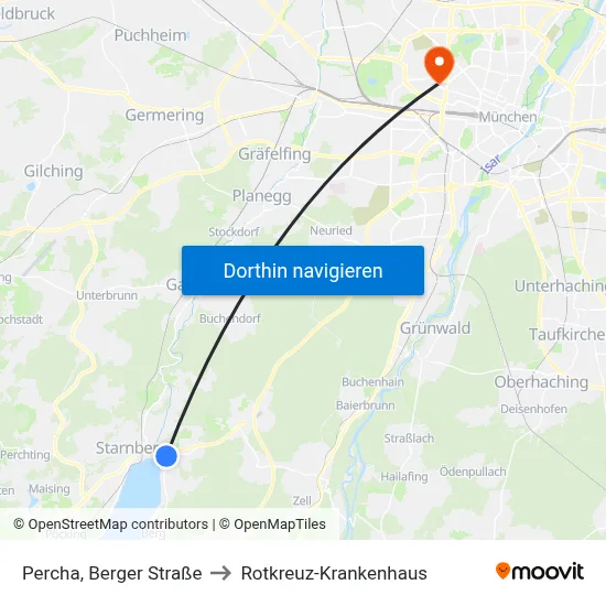 Percha, Berger Straße to Rotkreuz-Krankenhaus map