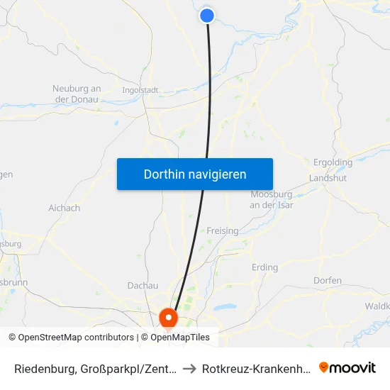 Riedenburg, Großparkpl/Zentrum to Rotkreuz-Krankenhaus map