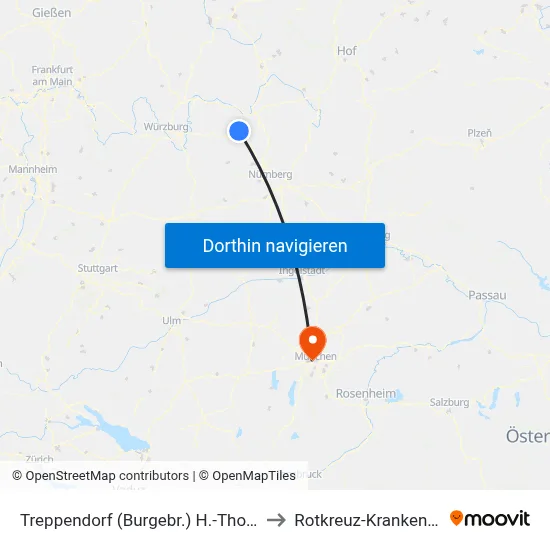 Treppendorf (Burgebr.) H.-Thom.-Str. to Rotkreuz-Krankenhaus map
