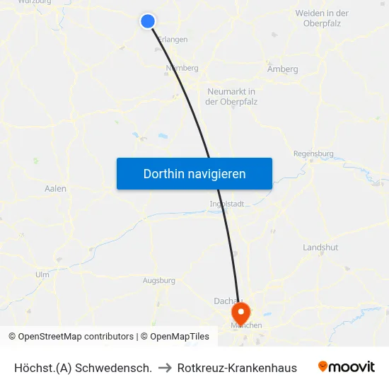 Höchst.(A) Schwedensch. to Rotkreuz-Krankenhaus map