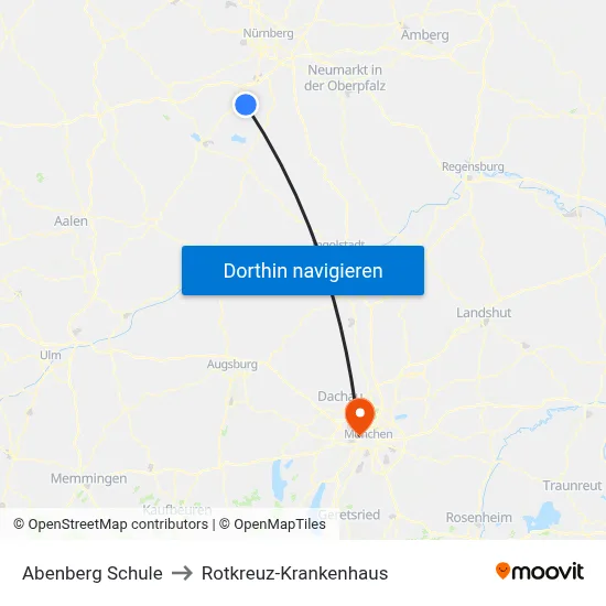 Abenberg Schule to Rotkreuz-Krankenhaus map