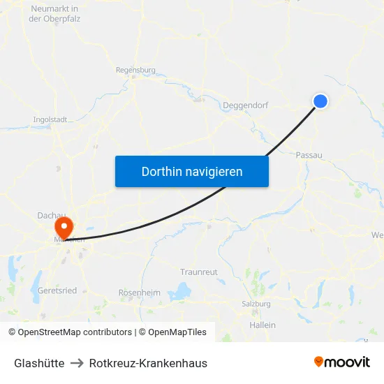 Glashütte to Rotkreuz-Krankenhaus map