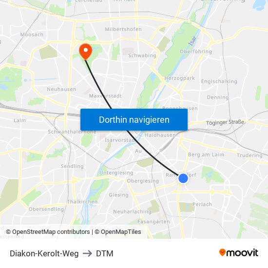 Diakon-Kerolt-Weg to DTM map