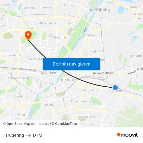 Trudering to DTM map