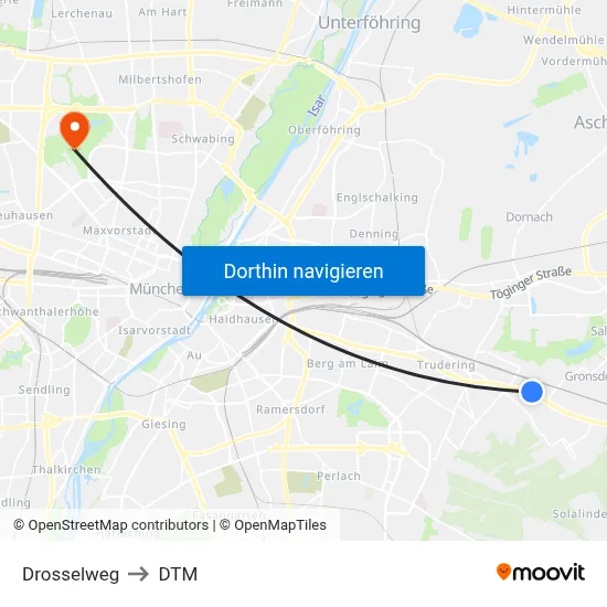 Drosselweg to DTM map