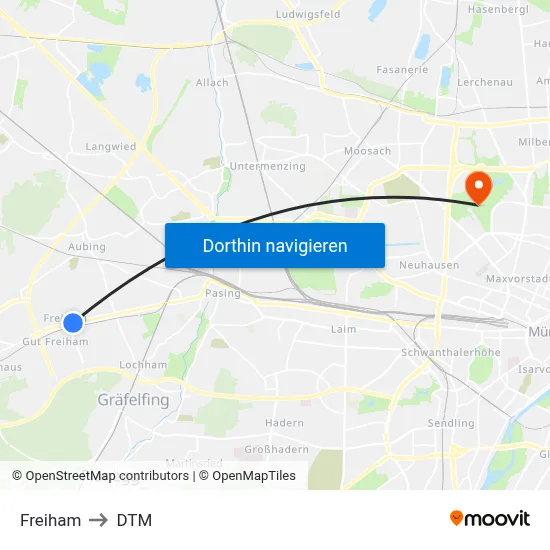 Freiham to DTM map