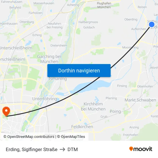 Erding, Siglfinger Straße to DTM map