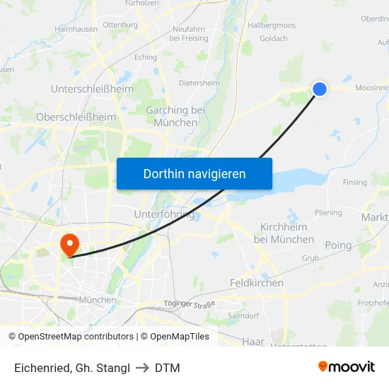 Eichenried, Gh. Stangl to DTM map