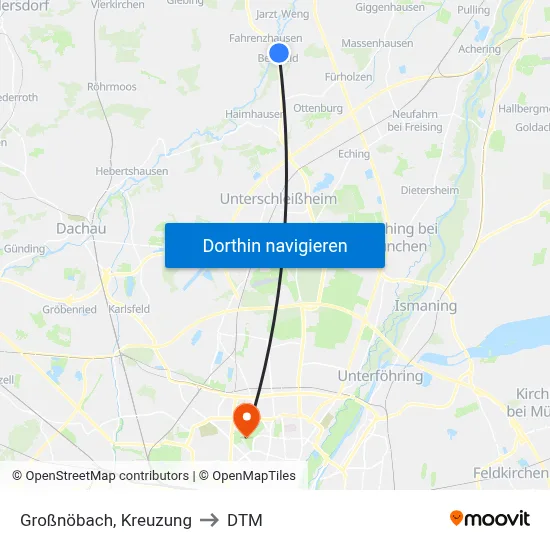 Großnöbach, Kreuzung to DTM map