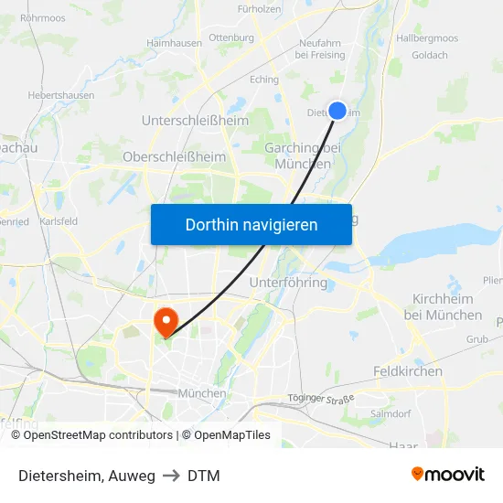 Dietersheim, Auweg to DTM map