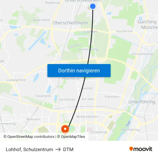 Lohhof, Schulzentrum to DTM map