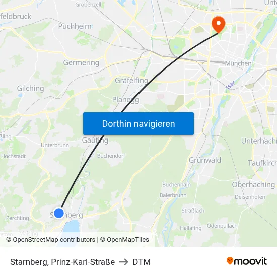 Starnberg, Prinz-Karl-Straße to DTM map