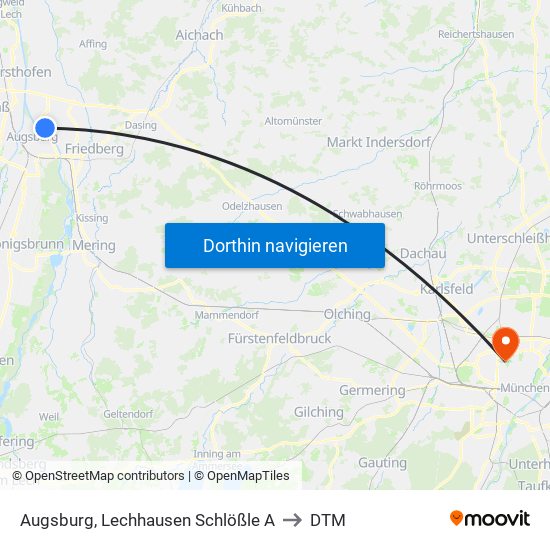 Augsburg, Lechhausen Schlößle A to DTM map