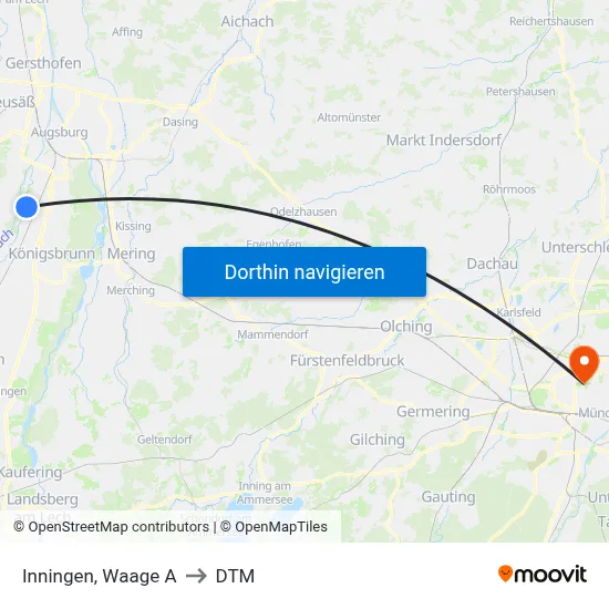 Inningen, Waage A to DTM map