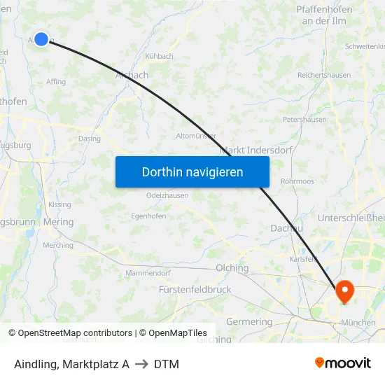 Aindling, Marktplatz A to DTM map