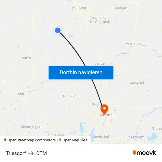 Triesdorf to DTM map