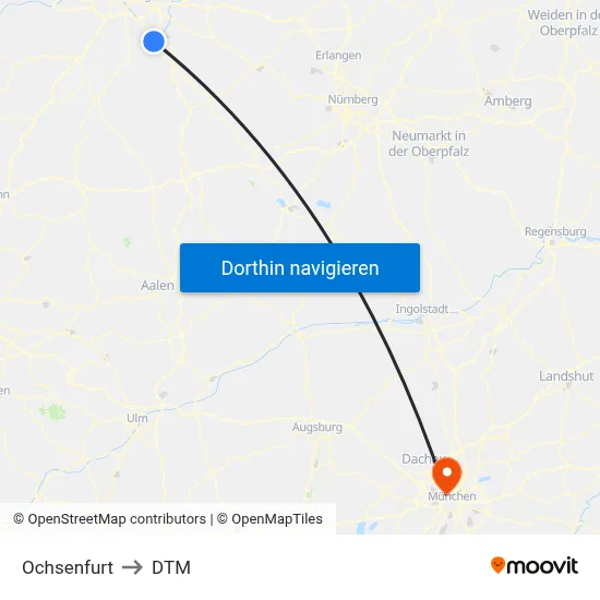 Ochsenfurt to DTM map