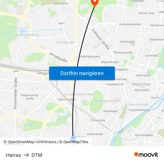 Harras to DTM map