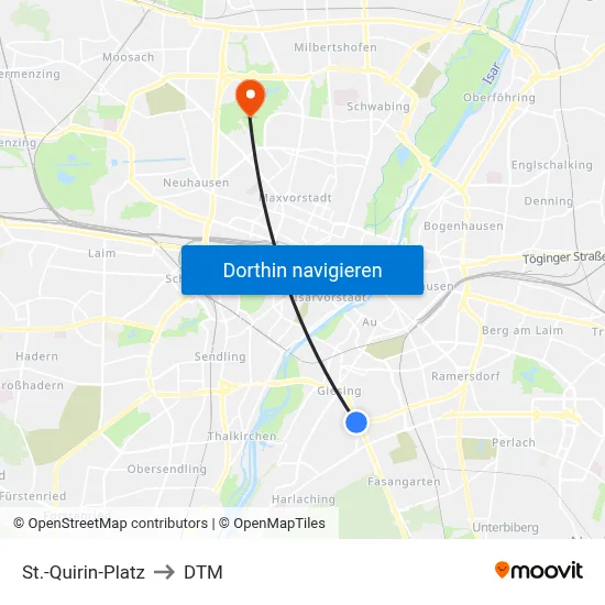 St.-Quirin-Platz to DTM map