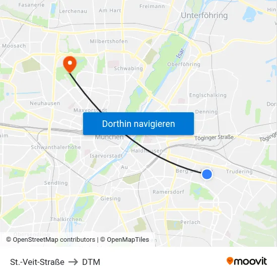 St.-Veit-Straße to DTM map