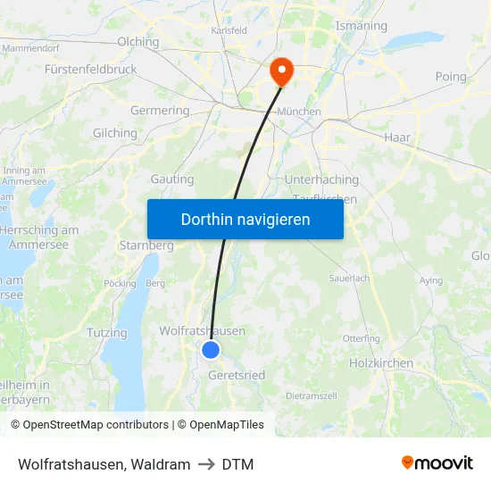 Wolfratshausen, Waldram to DTM map