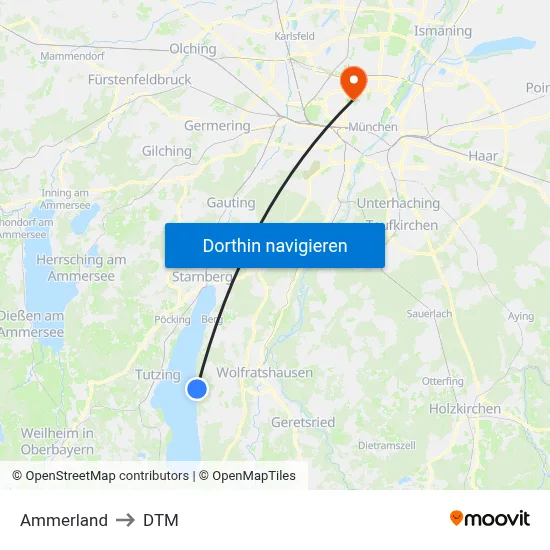 Ammerland to DTM map