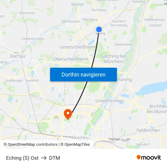 Eching (S) Ost to DTM map