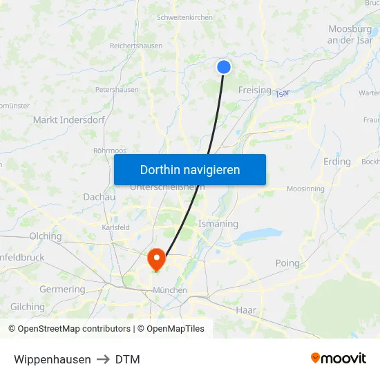 Wippenhausen to DTM map