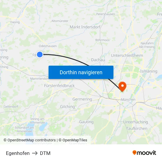 Egenhofen to DTM map