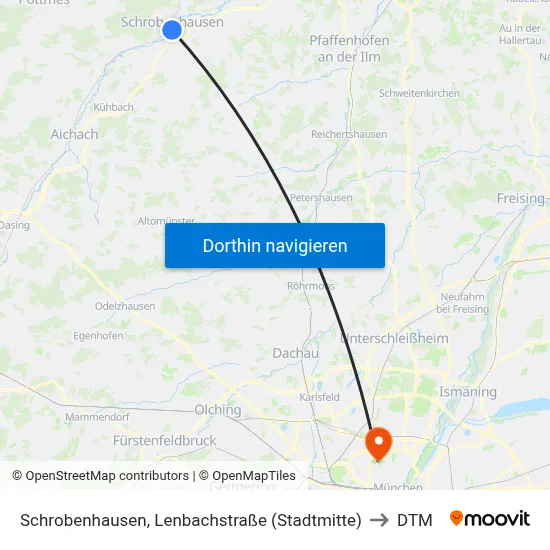 Schrobenhausen, Lenbachstraße (Stadtmitte) to DTM map