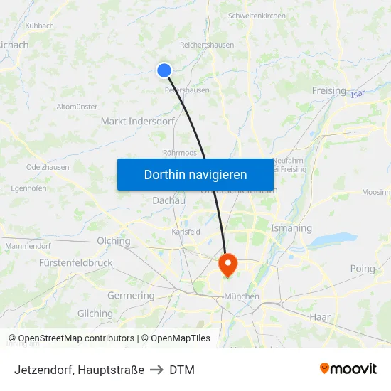 Jetzendorf, Hauptstraße to DTM map